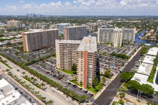 Aerial building view