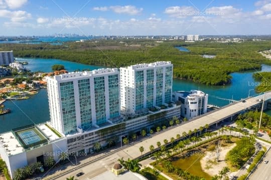 Aerial building view