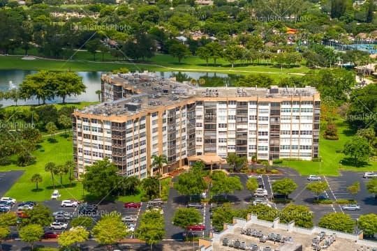 Aerial building view