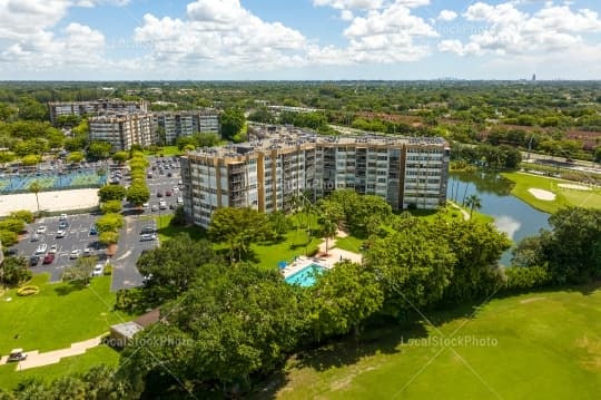 Aerial building view