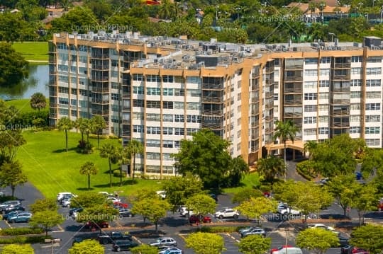 Aerial building view