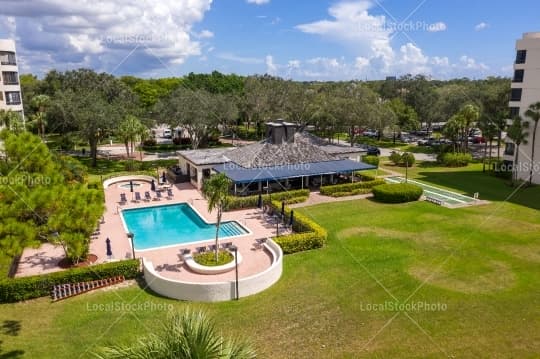 Aerial pool view