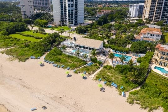 Beach clubhouse aerial view