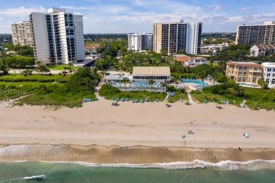 Beach clubhouse aerial view