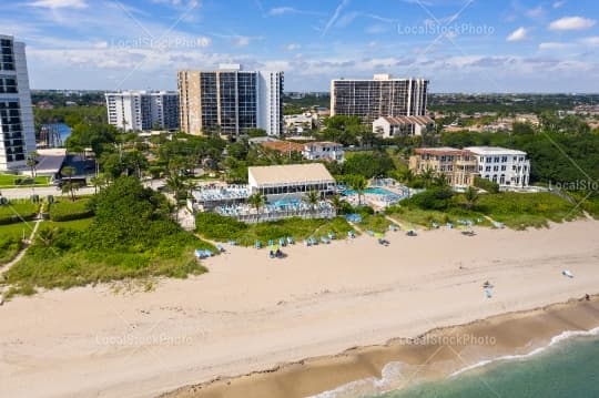 Beach clubhouse aerial view