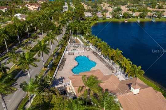 Pool aerial view