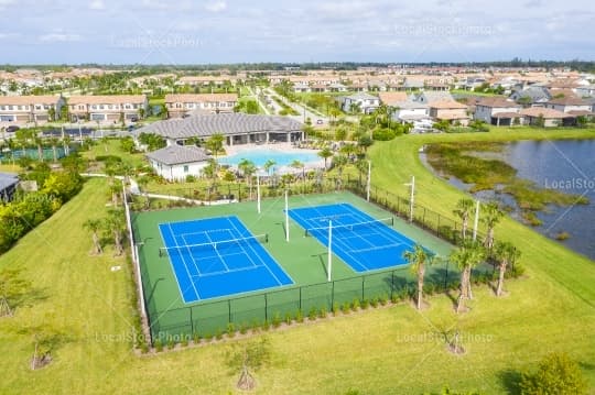 Tennis courts Aerial View